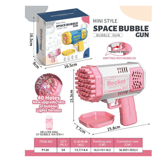 Bubble Gun Rocket 69 Holes Soap Bubbles