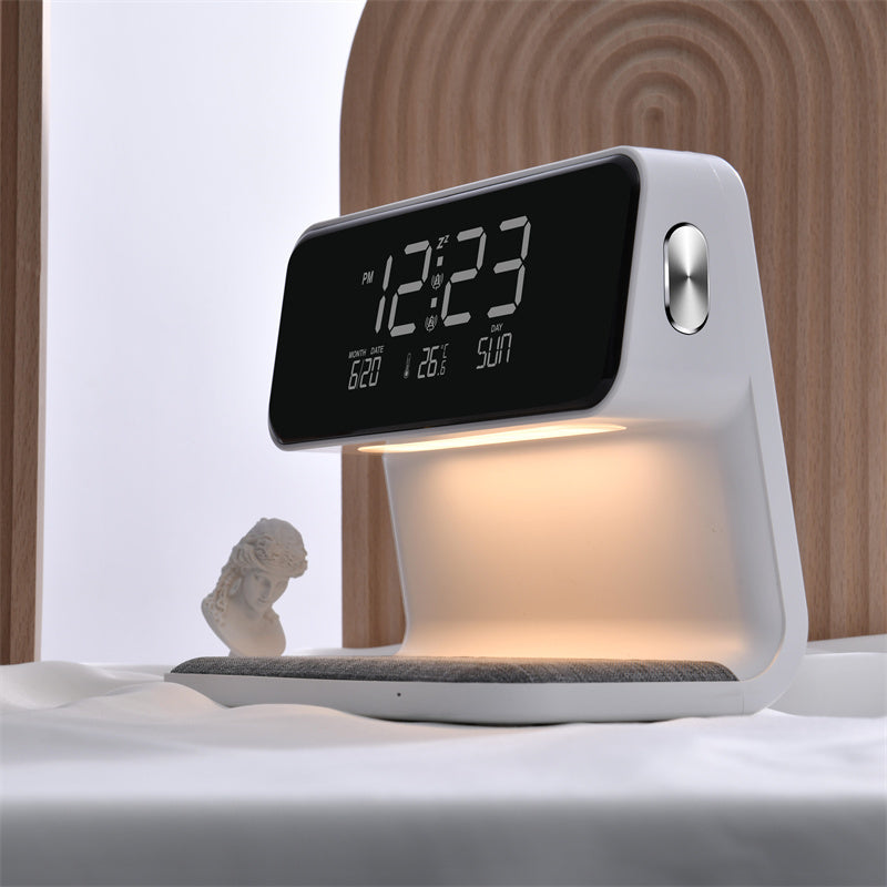 Creative 3 In 1 Bedside Lamp Wireless Charging LCD